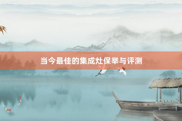 当今最佳的集成灶保举与评测